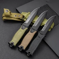 high-quality Stainless Steel Tactical Knife, Wilderness Survival Knife, Portable Self-Defense Straight Knife Set 2