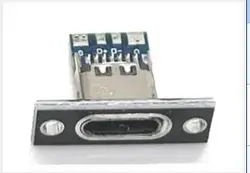 Pack of 10 USB Type - C Female Charging Ports with Fixing Plate (4pin black 20pcs)