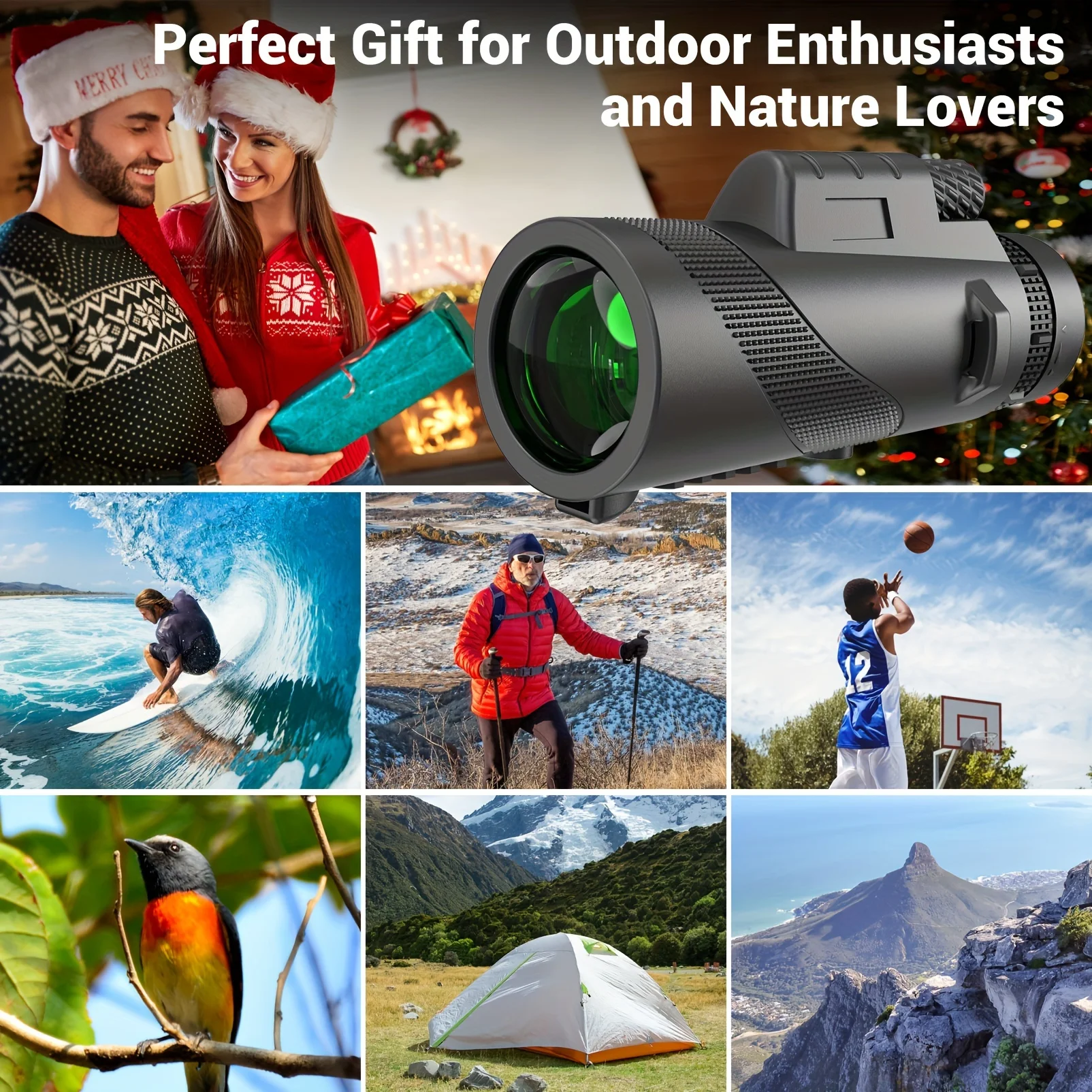 Monocular 80x100 Portable Zoom HD Telescope Long Distance Mini Powerful for Hunting Outdoor Camping Hiking Sports monocular telescope