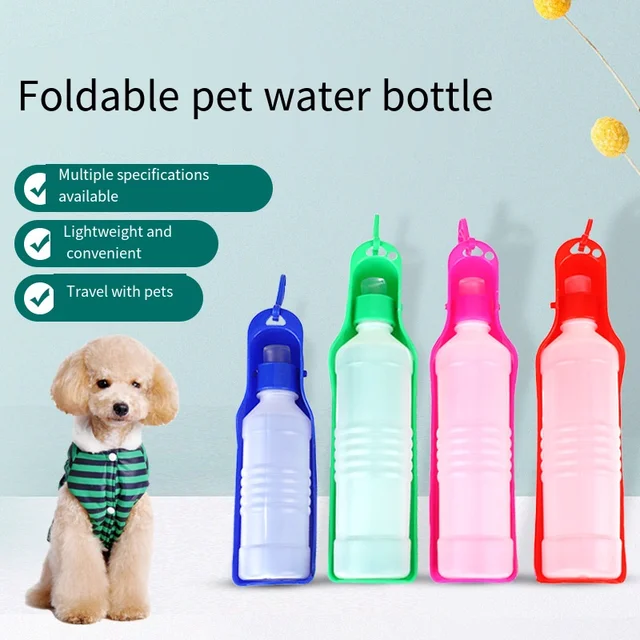 250ml Dog Water Bottle Folding Drinker Plastic Portable Water Bottle Pets Outdoor Travel Drinking Water Feeder Bowl for Dogs 2