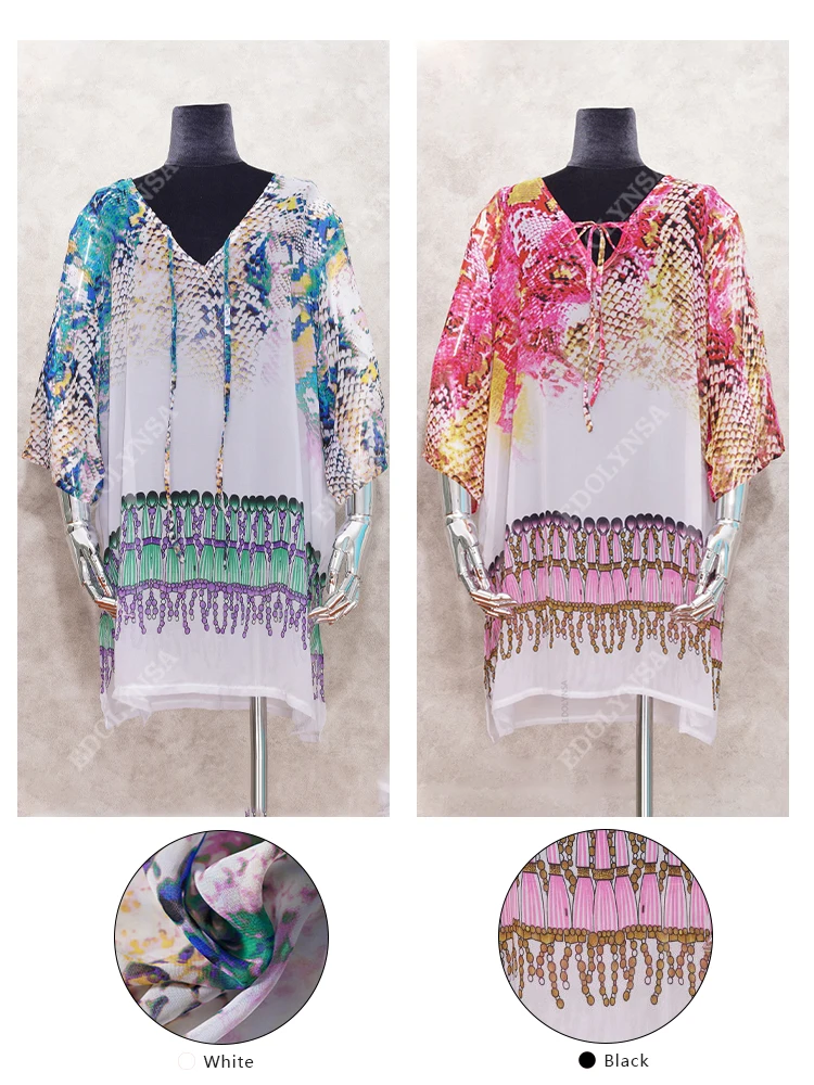 Beach Caftan Swimsuit Cover up Print Chiffon Pareo Women Robe Plage Swimwear Dress Sexy Sarong Beach Tunic #Q152