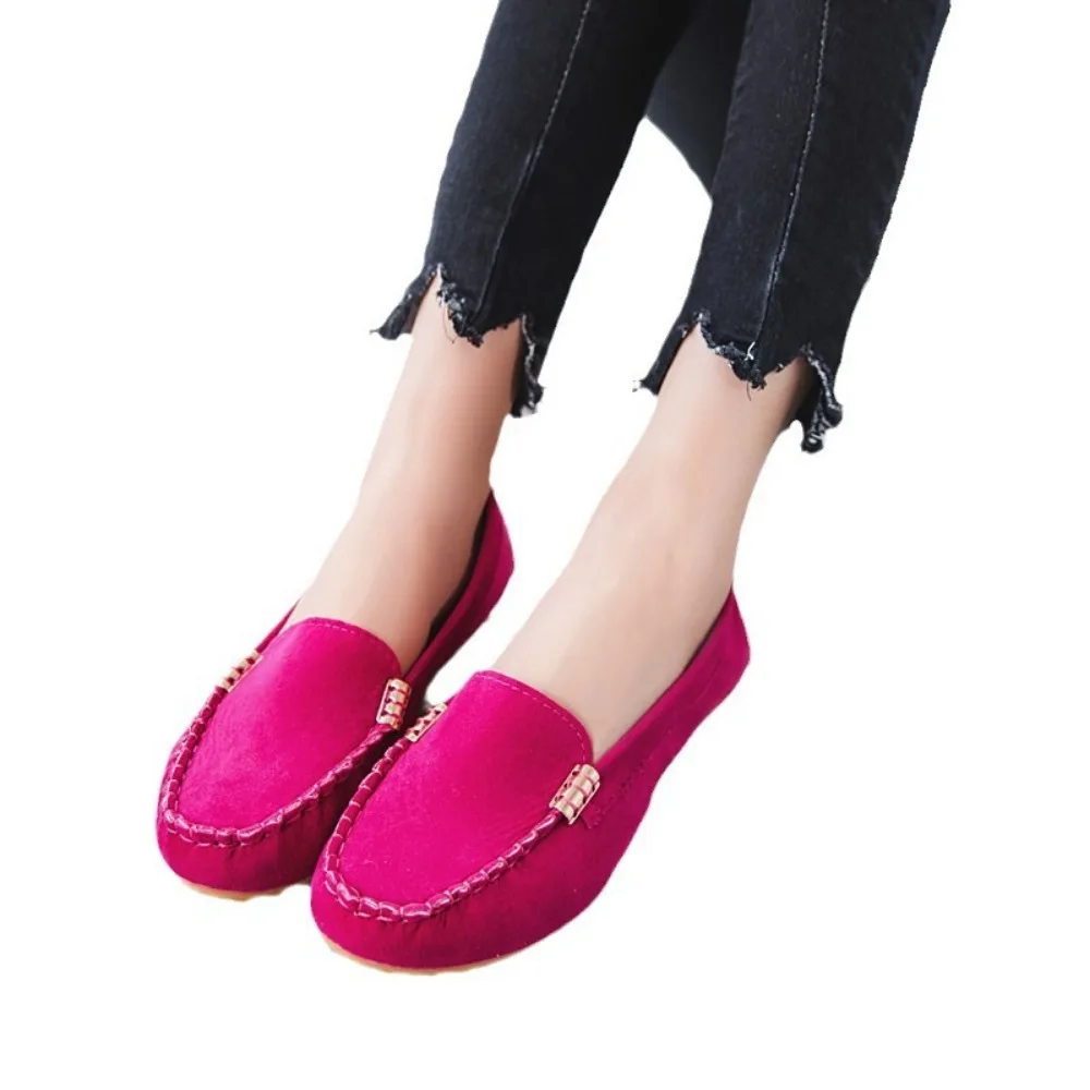 새로운 여성 신발 2024 봄 가을 Zapatos Mujer 여성 캐주얼 플랫 신발 슬립 라운드 발가락 데님 플랫 로퍼 플러스 사이즈 청바지 신발