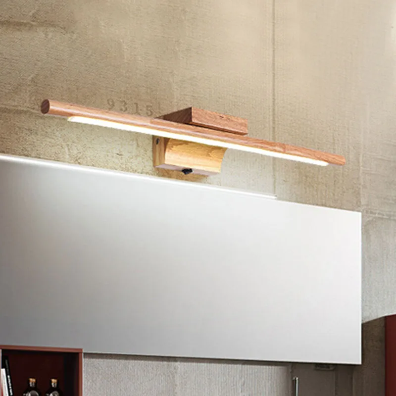 LED Mirror Lights Nordic Solid Wood Wall Lamp Modern Bathroom Dressing Room Decors Lighting Home Decor Sconces Lamps with switch wall light,led wall lamp,led light
