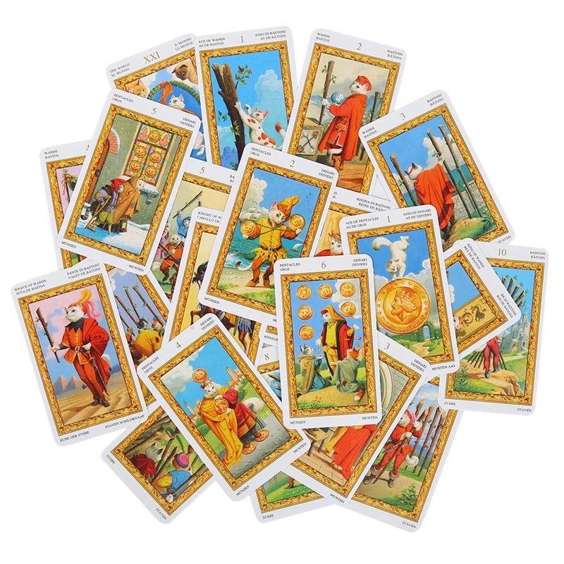 New Tarot of White cats Oracle Full English Family Party Board Game In High quality 5