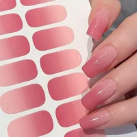 Semi-cured Gel Nail Stickers Solid Color Nail Semi-baked Tips Full Paste Nail Decals UV Lamp Need 2