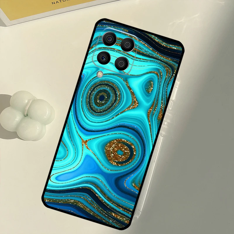 Gold Indigo Faux Malachite Phone Case