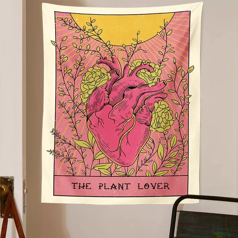 Tarot Tapestry Wall Hanging Witchcraft Boho Tapestry Decoration Plant Lover Hippie Mattress Dorm