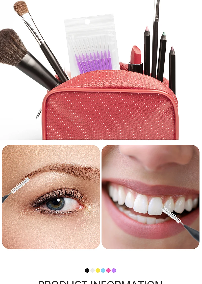 10/20pcs Mini Augenbrauen Pinsel Brauen Dauerwelle Mikro bürste Einweg Augenbrauen Lifting Applikatoren biegbare Wimpern verlängerung Kamm Make-up-Tool – Detail 8