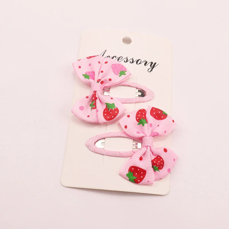 2PCS Prinzessin Nette Drucken Bogen Mädchen Haarnadeln Kinder Headwear Hairgrip Haar Clips Barrettes Haar Zubehör – Detail 13