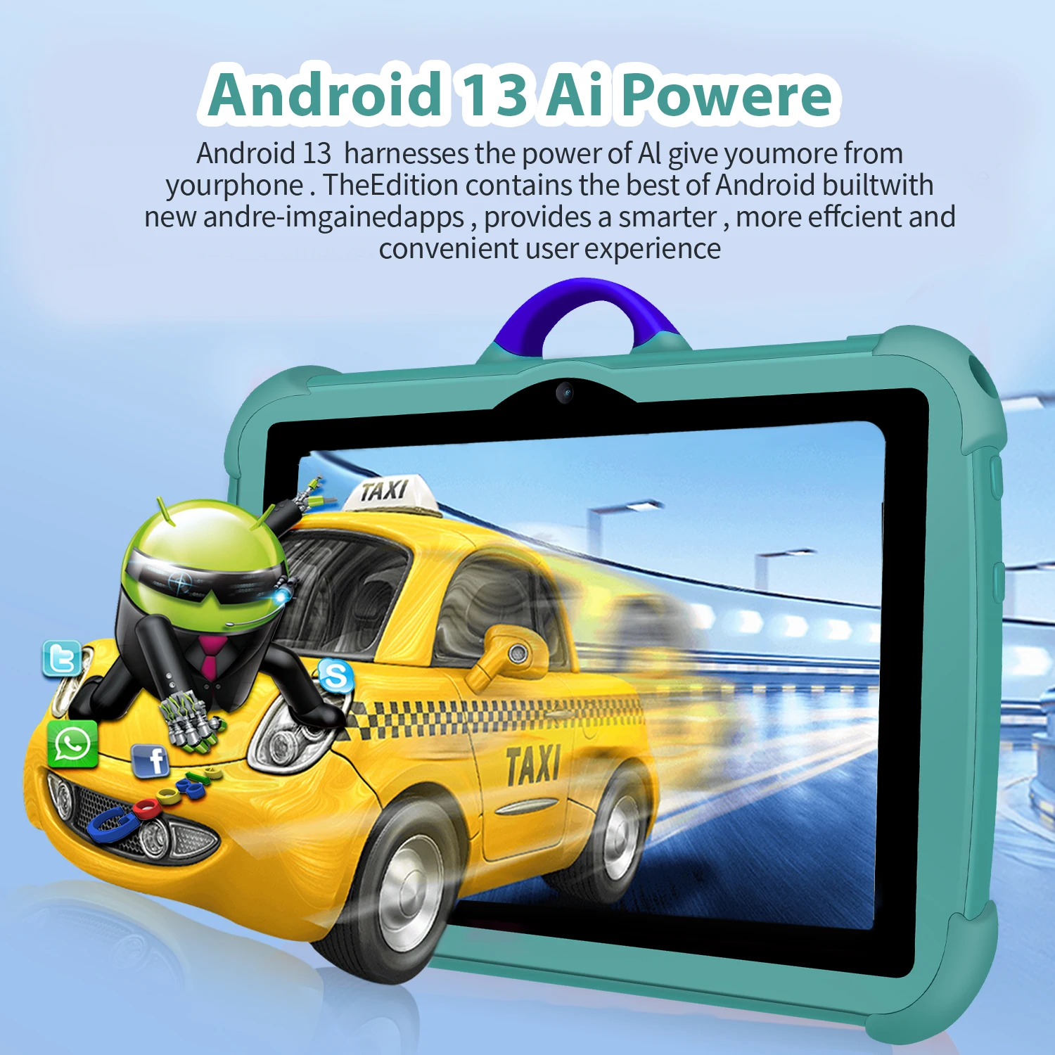 2024 New C8 Kids Tablets 7 Inch 5G WiFi For Study Education Tablet Children's Birthday Gift 4GB RAM 64GB ROM Quad Core 4000mAh 3