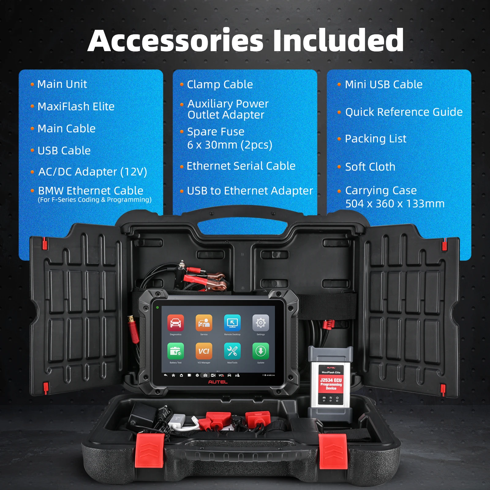 Autel MaxiCOM MK908PRO II Car Diagnostic Tools J2534 Programmer OBD2 Scanner ECU Programming Coding AutoScan 2.0