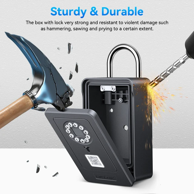 Awapow Bluetooth Password Key Box Anti Theft Fingerprint Key Lock Box Security Outdoor Waterproof Wall Mounted Works with OKLOK 3