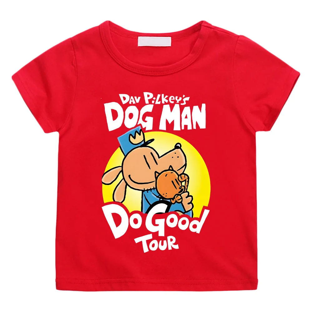 Fun Dog Man Pattern Children T-shirt Summer Casual Short Sleeved Boy Tee-shirt Comfortable Round Neck Girl Tshirt High Quality 3