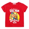 Fun Dog Man Pattern Children T-shirt Summer Casual Short Sleeved Boy Tee-shirt Comfortable Round Neck Girl Tshirt High Quality 3