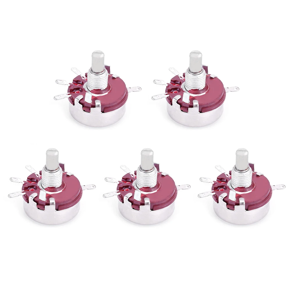 5PCS WTH118 Single Turn Rotary Potentiometer 10mm Shaft 4 Pins Carbon