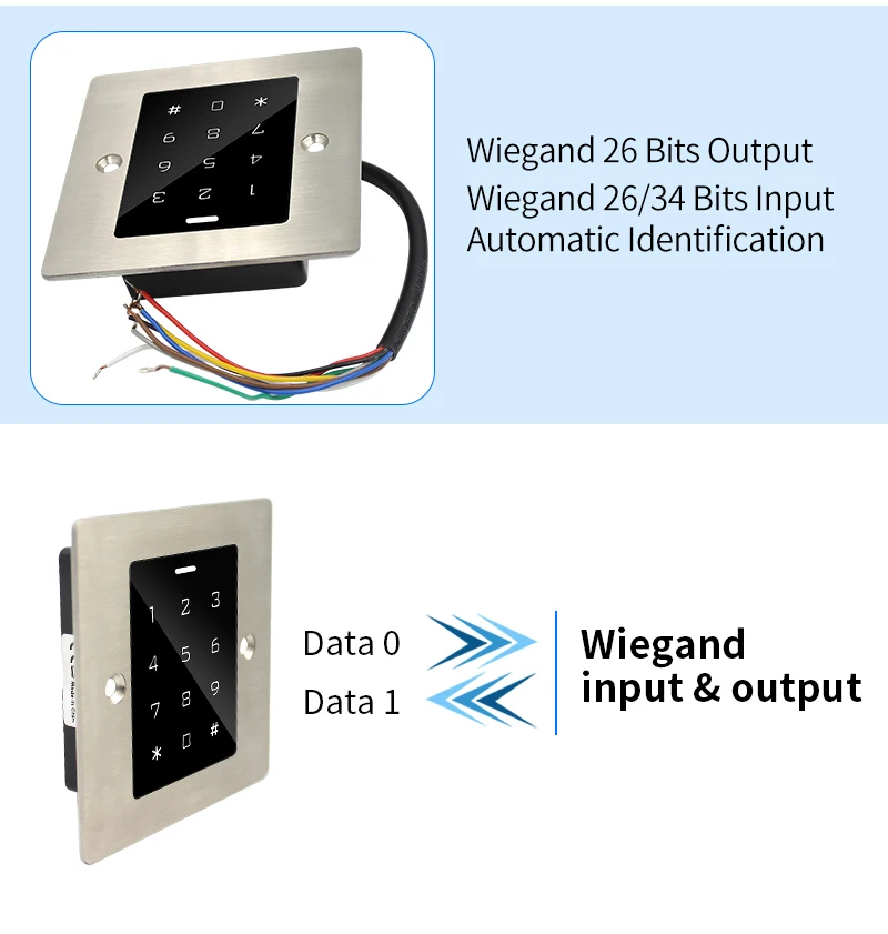 RFID Reader Touch Door Opener Metal Access Controler 2000 Users IP66 Waterproof