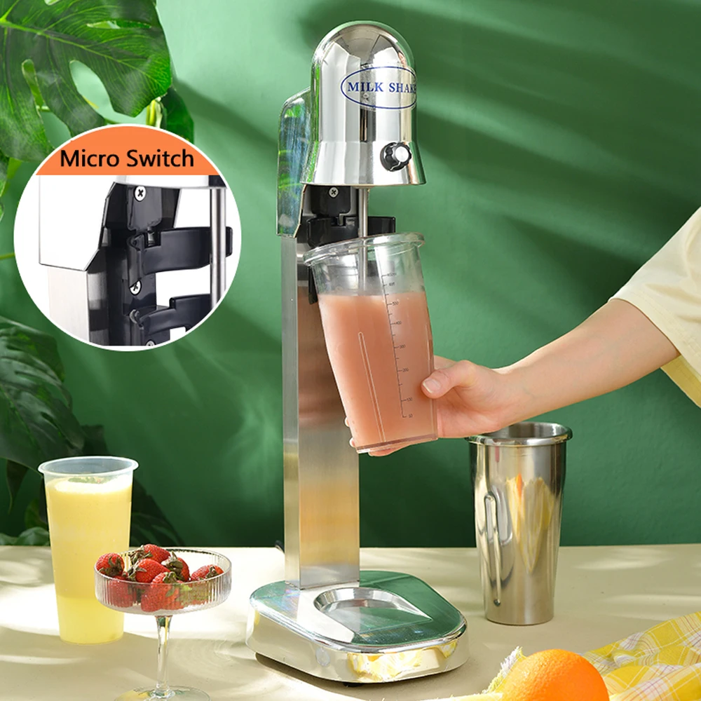 JIQI 220V Stainless Steel Commercial Smoothie Blender Food Processor Electric Milkshake Beverage Mixer Bar Fruit Stiring Machine 5