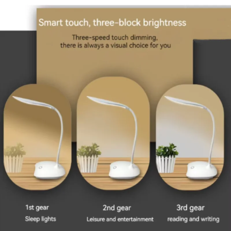 LED Reading Desk Lamp Portable Desk Lamp USB Charging Table Light Touch Dimming Learn Eye Protection Light Room Office Lighting 5