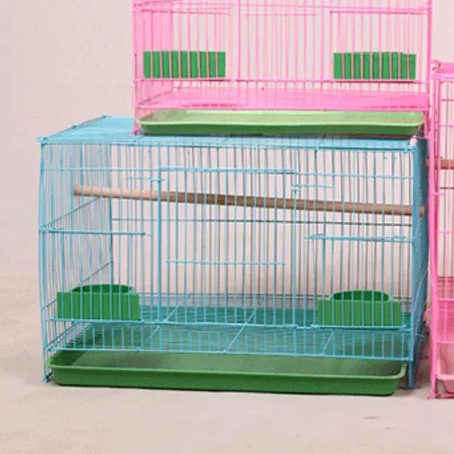 Wire Rectangular Small Cage for Small Birds and Canaries Rekord Equipped with Bird Standing Stick and 2 Semicircular 4