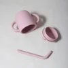 New solid 180ML Baby Silicone Sippy straw Cup BPA-Free Portable Feeding Cup  Leakproof training cup 5