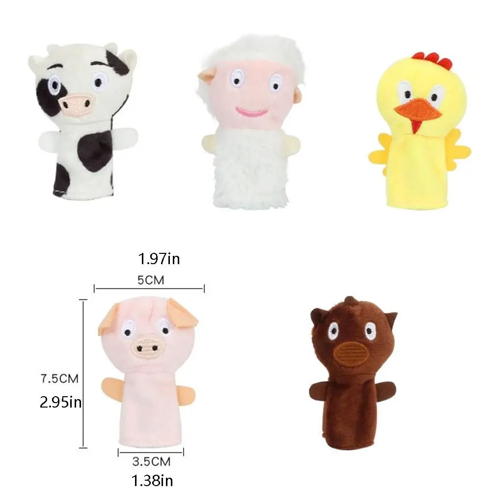 5Pcs Cartoon Hand Doll Finger Puppet Baby Children Story Early Education Soothing Doll Plush Toy images - 6