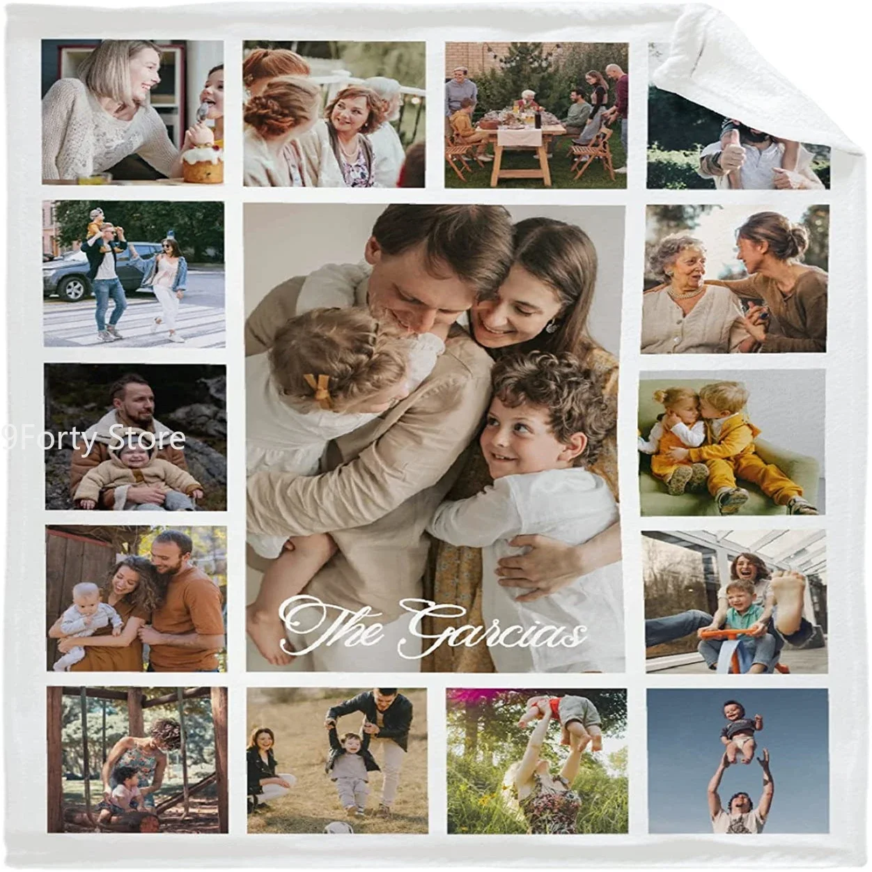 

Custom Blanket with 15 Photos Love Family Memories Personalized Picture Throw Blanket with Text Gift for Family Couple Friends