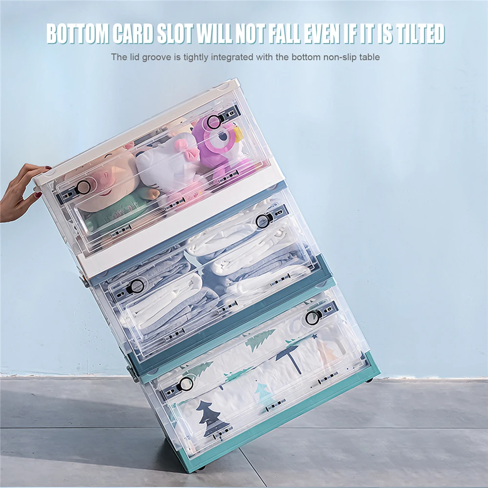 

Foldable Storage Box Plastic Containers Clothes Organizers with Lid Toys Books Tools Trunk Car Outdoor Travel Folding Boxes Bins