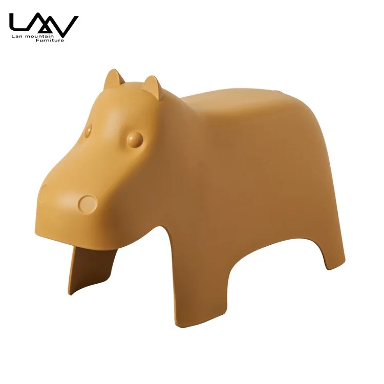 Fun Children Furniture Set Comfortable Colorful Plastic Hippo Kids' Chair Stool Used In Living Room Bedroom