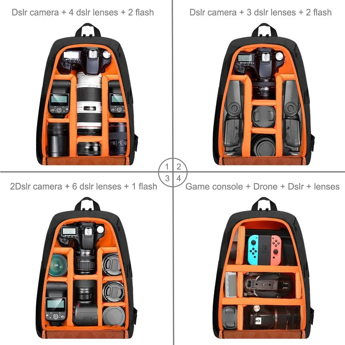 PULUZ Outdoor Portable Waterproof Scratch-proof Dual Shoulders Backpack Camera Bag Digital DSLR Photo Video Bag, laptop backpac