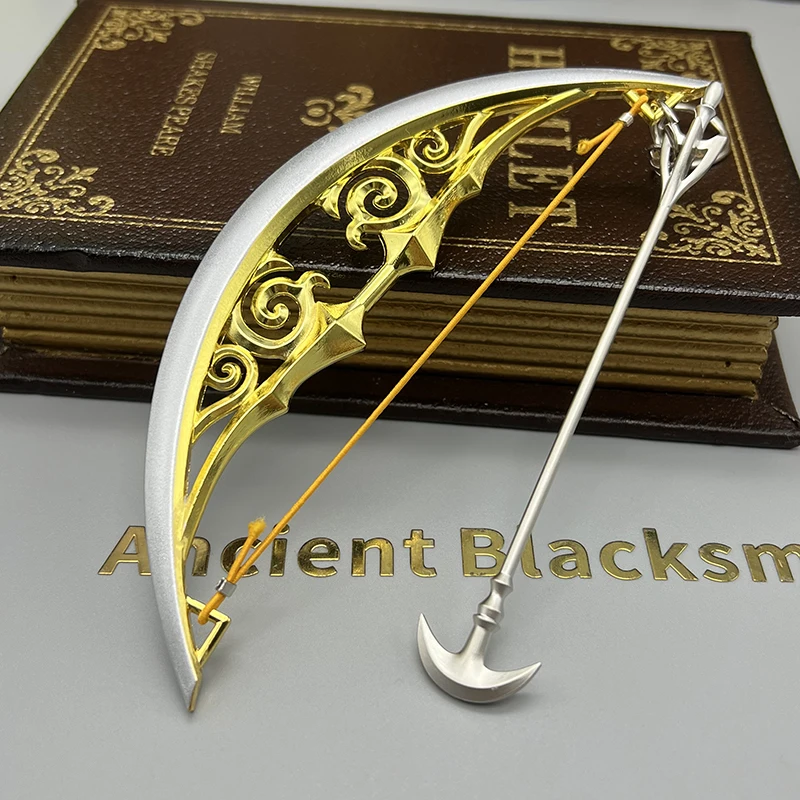 15cm Bow of Light Link LoZ Tears of the Kingdom Game Peripherals Metal Weapon Models 1:6 Crafts Keychain Collection Toy Ornament