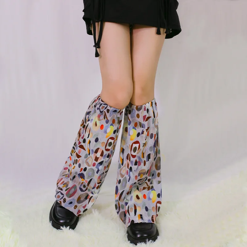 

Винтажные летние гетры для девочек Y2K, тонкие студенческие носки в стиле «Лолита JK» с принтом, модные милые женские Защитные носки