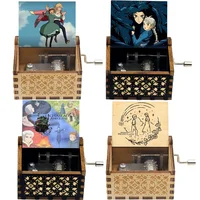 Howl Castle Music Box Anime Theme Music Merry Go Round of Life Wooden Hand Cranked Musical Box New Year Birthday Gift 1