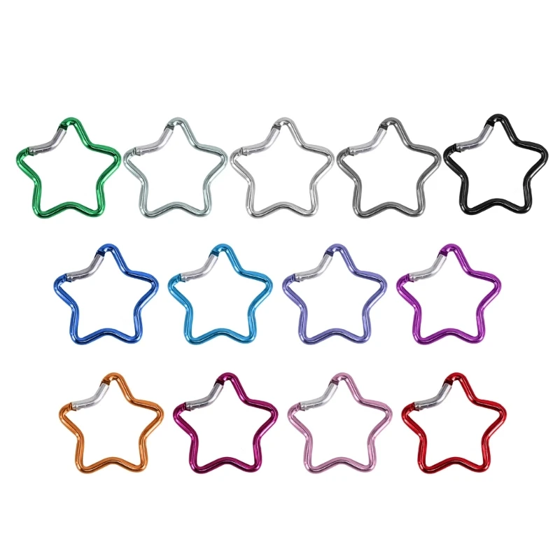 Climbing Carabiner Aluminum Alloy Outdoor Star Shaped Spring Snap Locking Clip Keychains for Backpack Camping Hiking Traveling