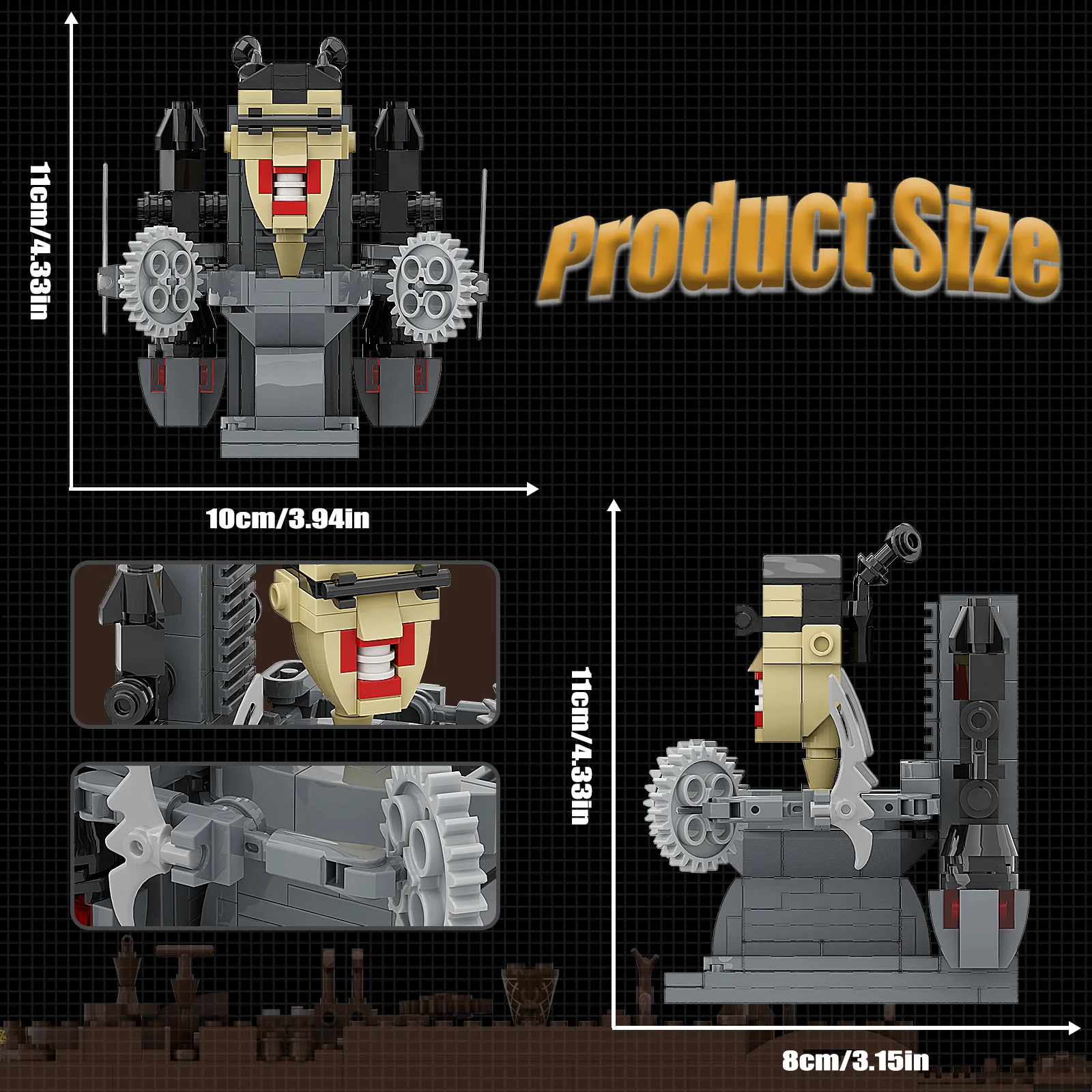 Building Block Toy Skibidi Toilet Man vs Monitor Building Blocks The Audio and Camera Man Toys for Kids Adults Game Fans 127/263 PCS