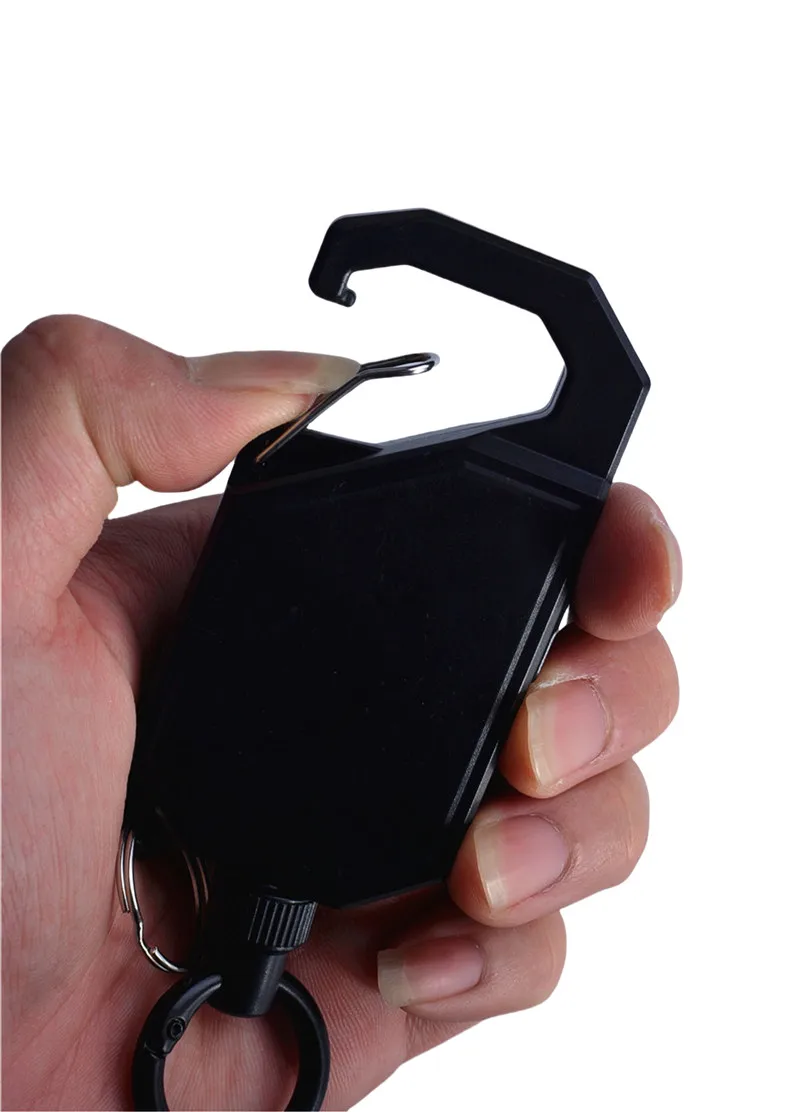 Stretch Hover Lock Keychain Secure Dual-Ring Design for Outdoor Gear Backpacks Camping Keyholer 90cm Anti-Loss Retractable Hook