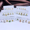 MIGGA 5pcs Fairy Cute Small Princess Stud Earrings Set for Women Girls Gold Color Cubic Zircon Jewelry 1
