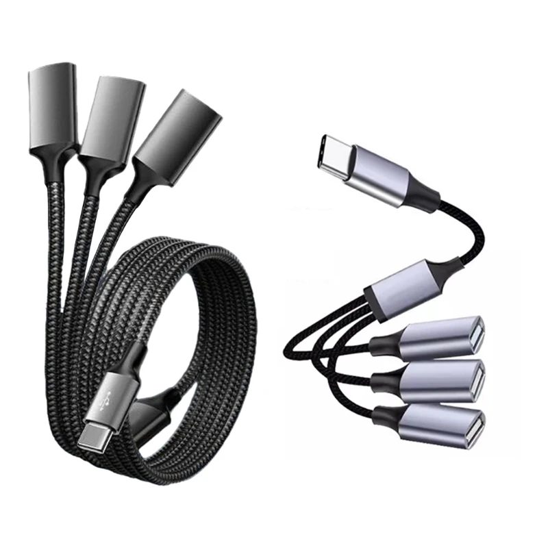 3 in 1 Type Host Power Splitter USB Adapter to USB OTG Male Female Cable