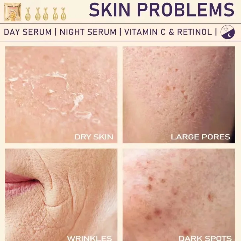 Facial Serum 20pcs Hyaluronic Acid Capsules Serum Face Fine Line Repair Spot Remove Whiten Anti-Wrinkle Ageless Firm Skin Care Cosmetics facial serum