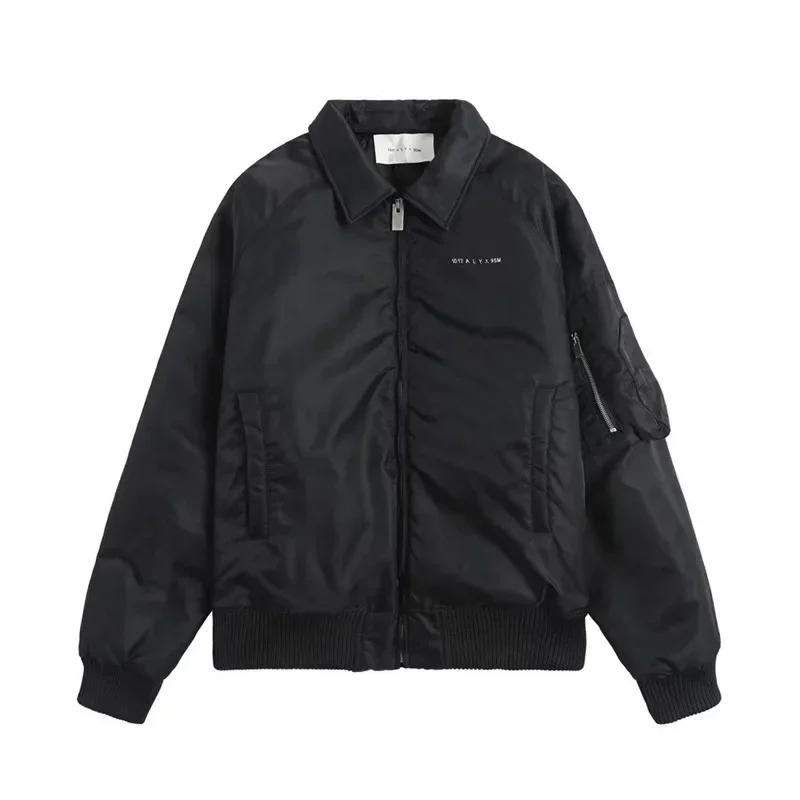 ALYX 1017 9SM Black Jackets Metal Logo Cargo Pocket 1:1 Best Quality Men Women Oversized ALYX Zipper Jacket 2