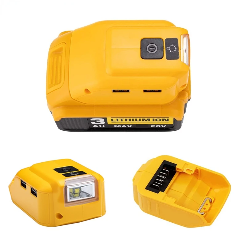Battery adapter DCB090 for Dewalt 18V 20V external battery with Dual USB Type-C DC Original Replacement LED Work light charger adapter,power supply adapter,battery charger adapter,portable led work light