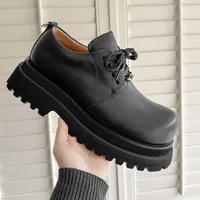 Nouvelles Chaussures Décontractées en Cuir de Haute Qualité pour Homme 2026 – Chaussures Derby Classiques à Bout Large, Tendance, Rehaussantes pour Homme 1