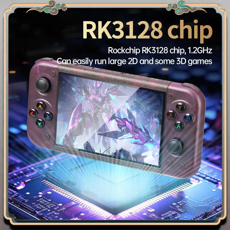 RG50XX Handheld Retro Game Console 5Inch Display 64G 20000+Video Games 3D Joystick LINUX For GBC GBA PSP 19+Simulator A