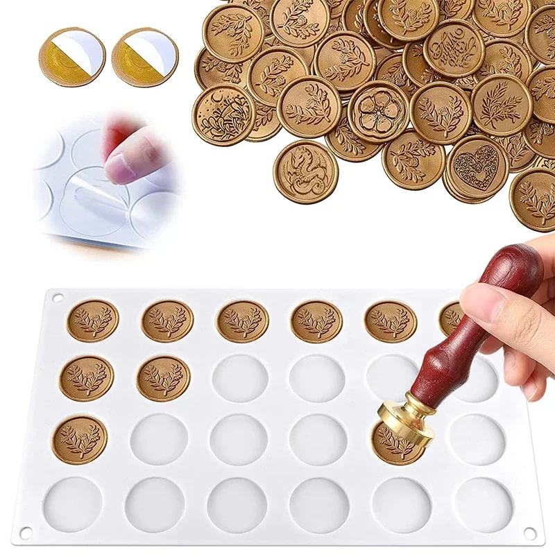 24 Cavity Wax Seal Stamp Mold Silicone Pad Mat DIY Craft Tool