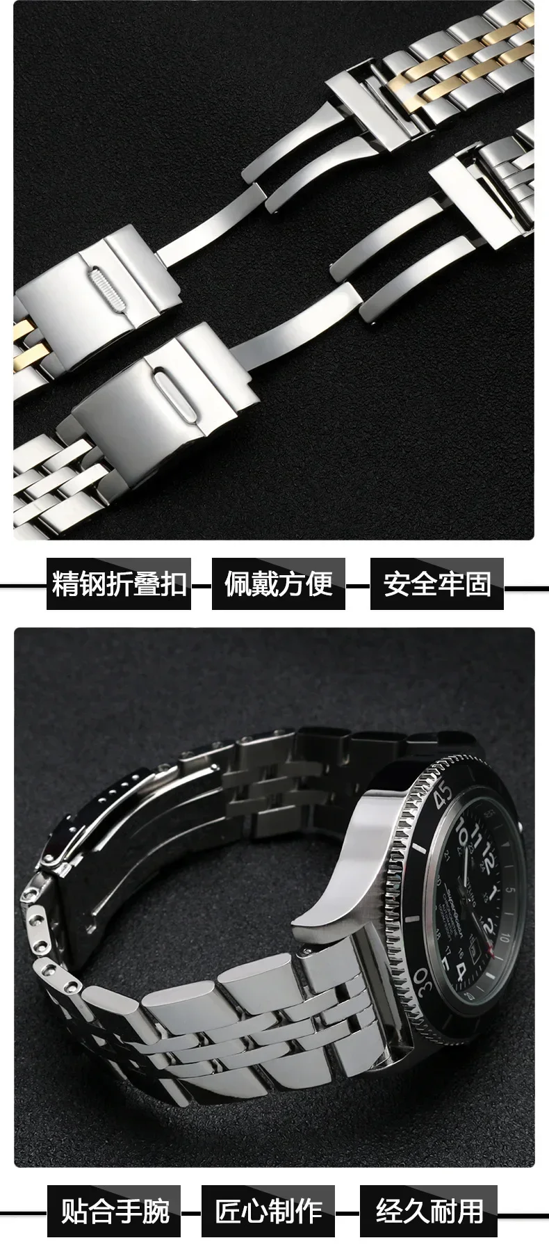 Edelstahl-Uhrenarmband 20 mm, 22 mm, 24 mm, Armband für Breitling-Uhr, für AVENGER NAVITIMER SUPEROCEAN Uhrenkette – Detail 4