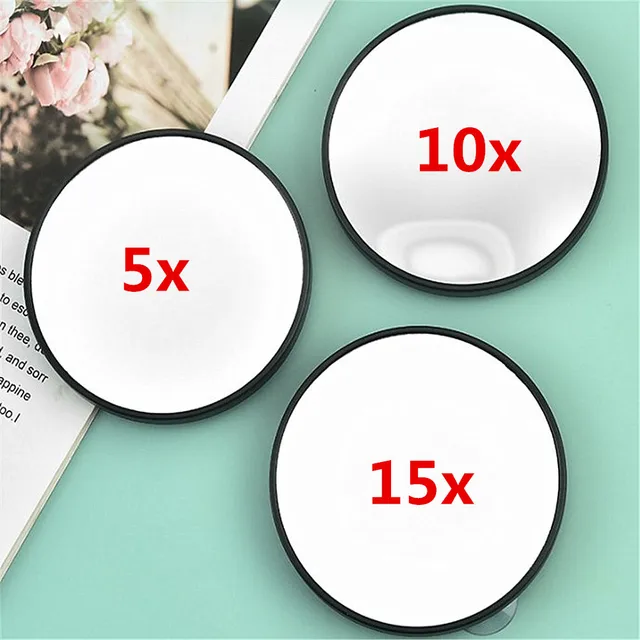 Nouveau miroir grossissant 5X/10X/15X, ventouse, outil de maquillage de beauté pour femmes, douche cosmétique, grossissement de la maison, miroir de vanité en verre 9CM 1