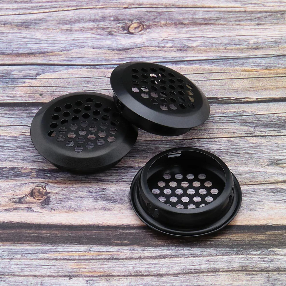 12pcs 라운드 캐비닛 공기 덕트 환기 Dia.35mm 철강 루버 메쉬 구멍 플러그 장식 커버 옷장 그릴 환기 시스템