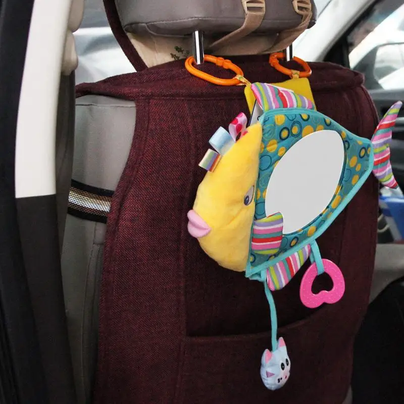 Baby Car Mirror Toy Fish Shape Car Seat Toy Mirror For Infants Back Seat View Toys With Crystal Clear View For Keeping