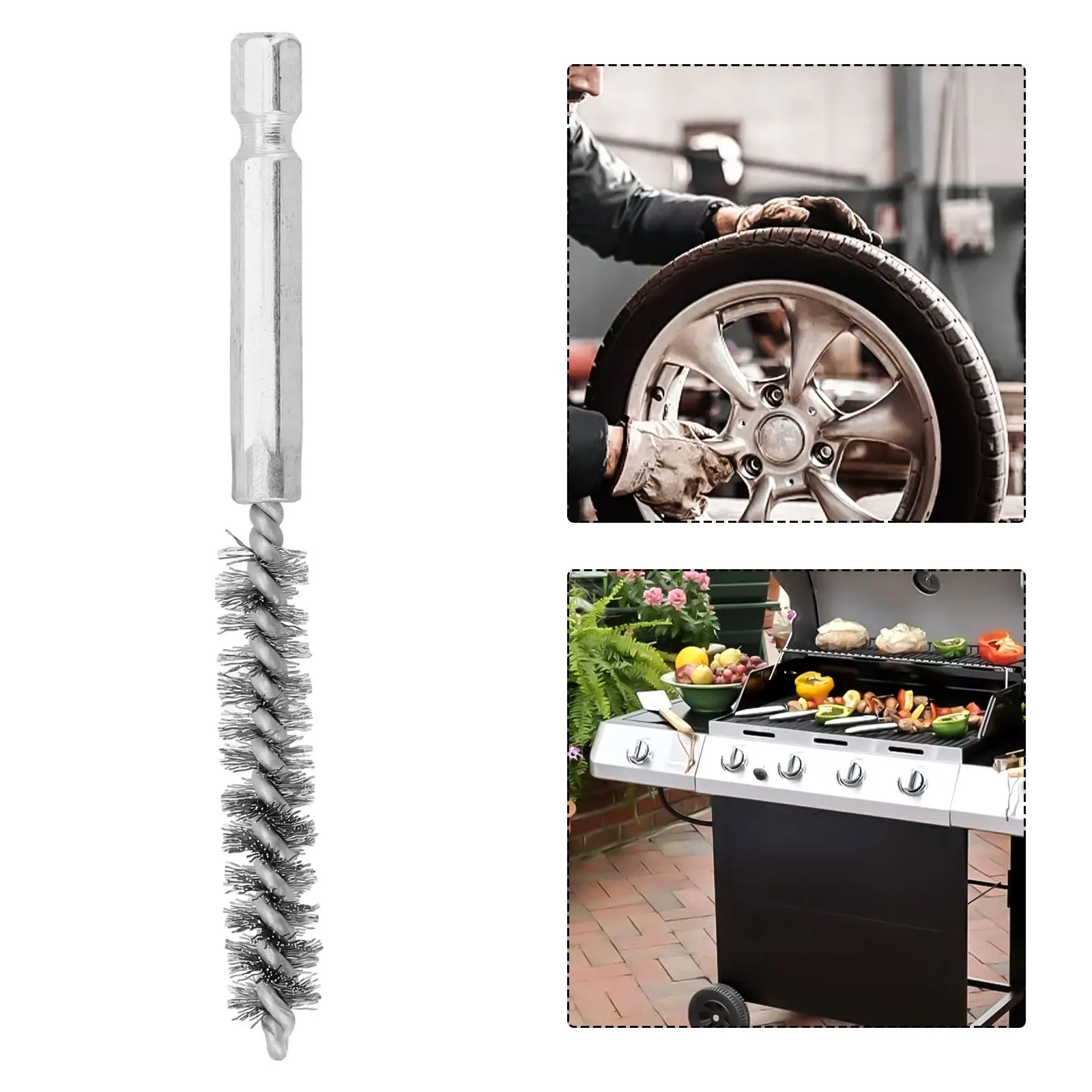 1pc 9-25mm Stainless Steel Drilling Brush Wire Tube Machinery Cleaning Brush Rust Cleaner For Electric Drill Impact Tool 6