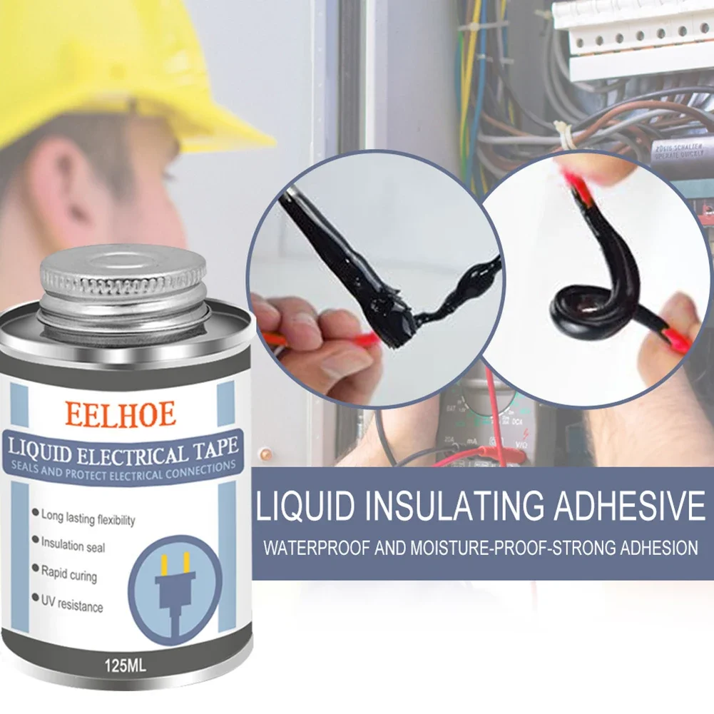 125ml Waterproof UV Protection Liquid Insulation Electrical Tape Tube Paste Rubber Fixed Dry Insulating Sealing Glue