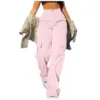 Ladies' Street Fashion Multi Pocket Cargo Pants Summer Solid Color Straight Leg Pants High Waist Slimming Loose Fit Cargo Pants 4